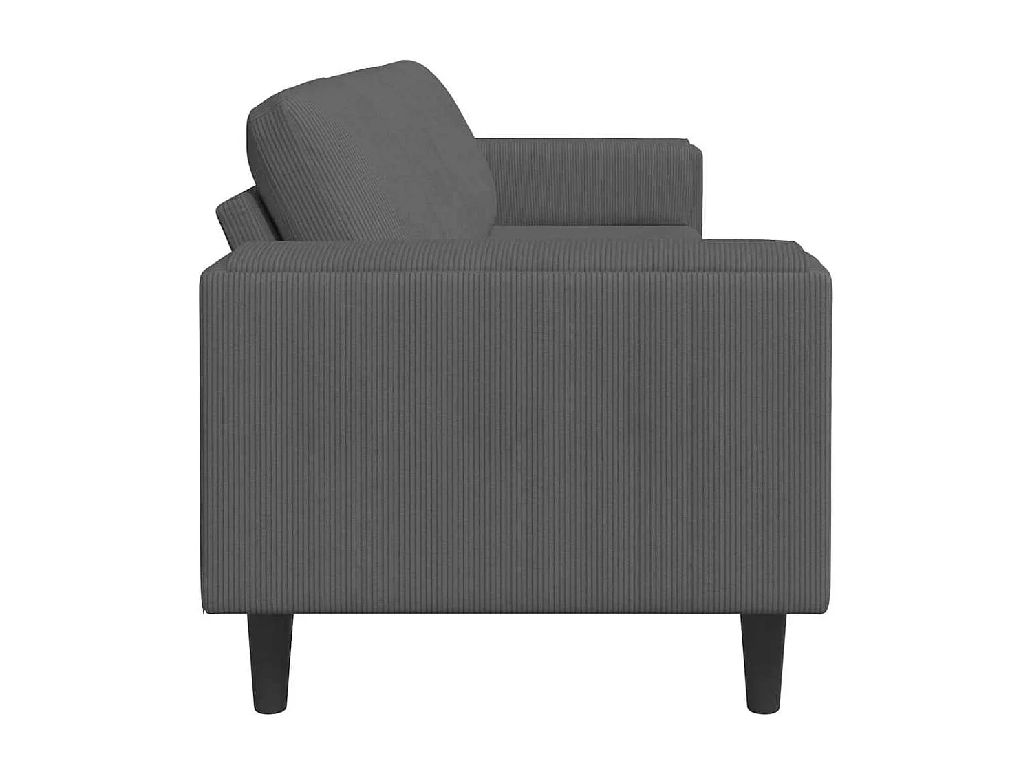 Stoffen bank met kussen Donkergrijze Corduroy stof