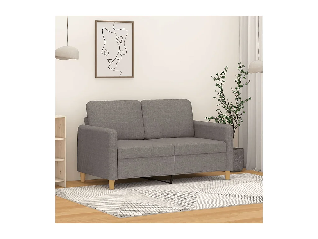 Canapé à 2 places Taupe 120 cm Tissu