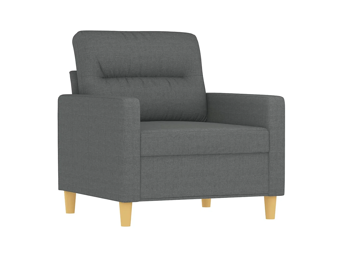 Set di divani 3 pezzi con cuscini in tessuto grigio scuro