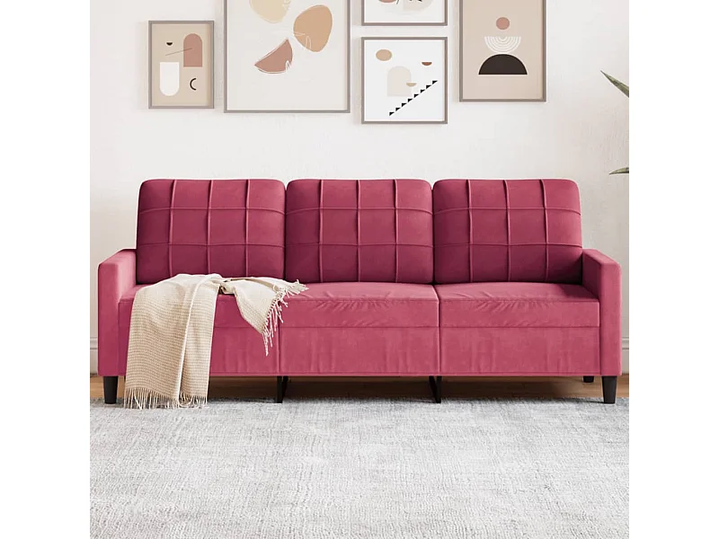 3-zitsbank Bourgondiërood 180 cm Fluweel