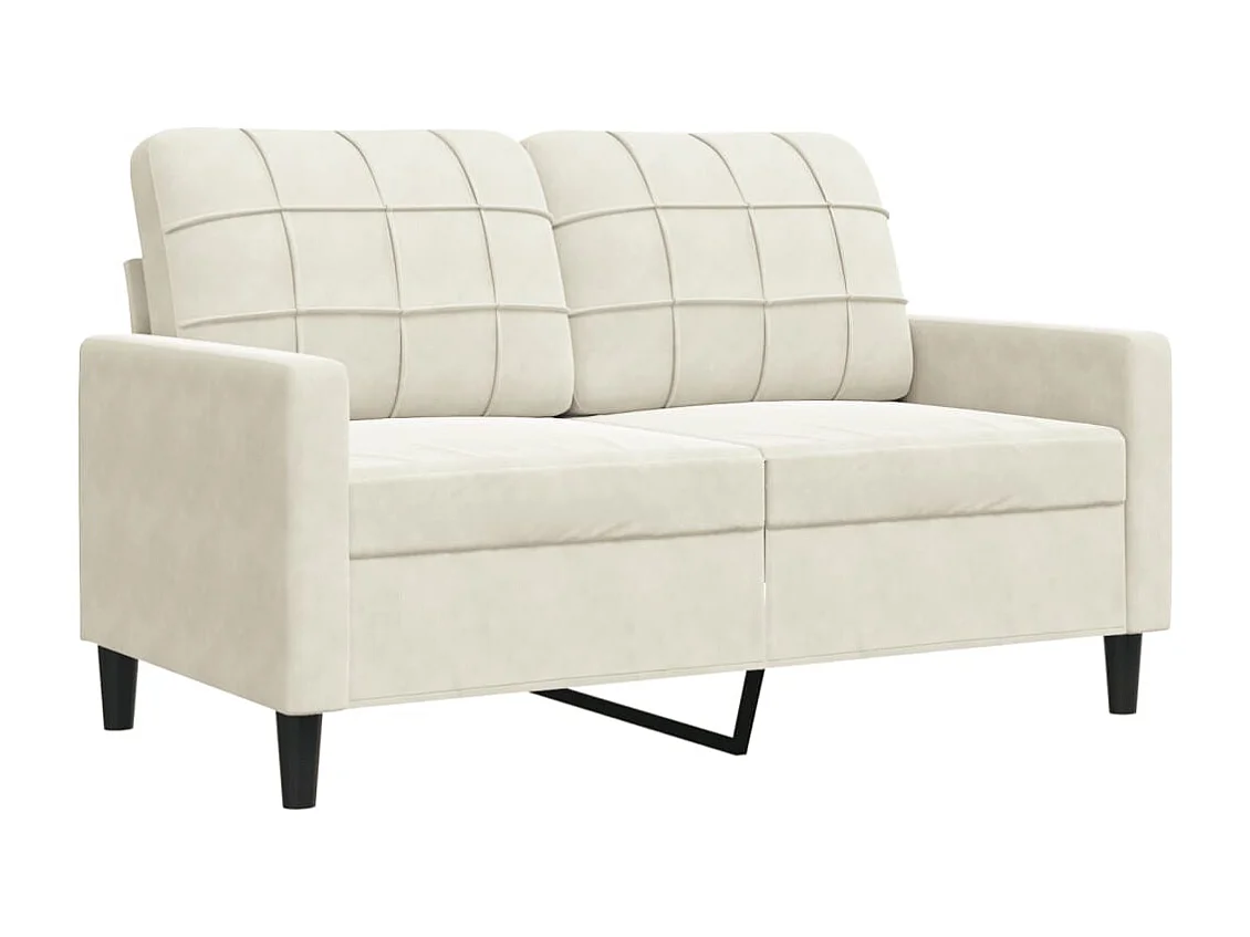 4-delige bankstel met crèmekleurige fluwelen kussens