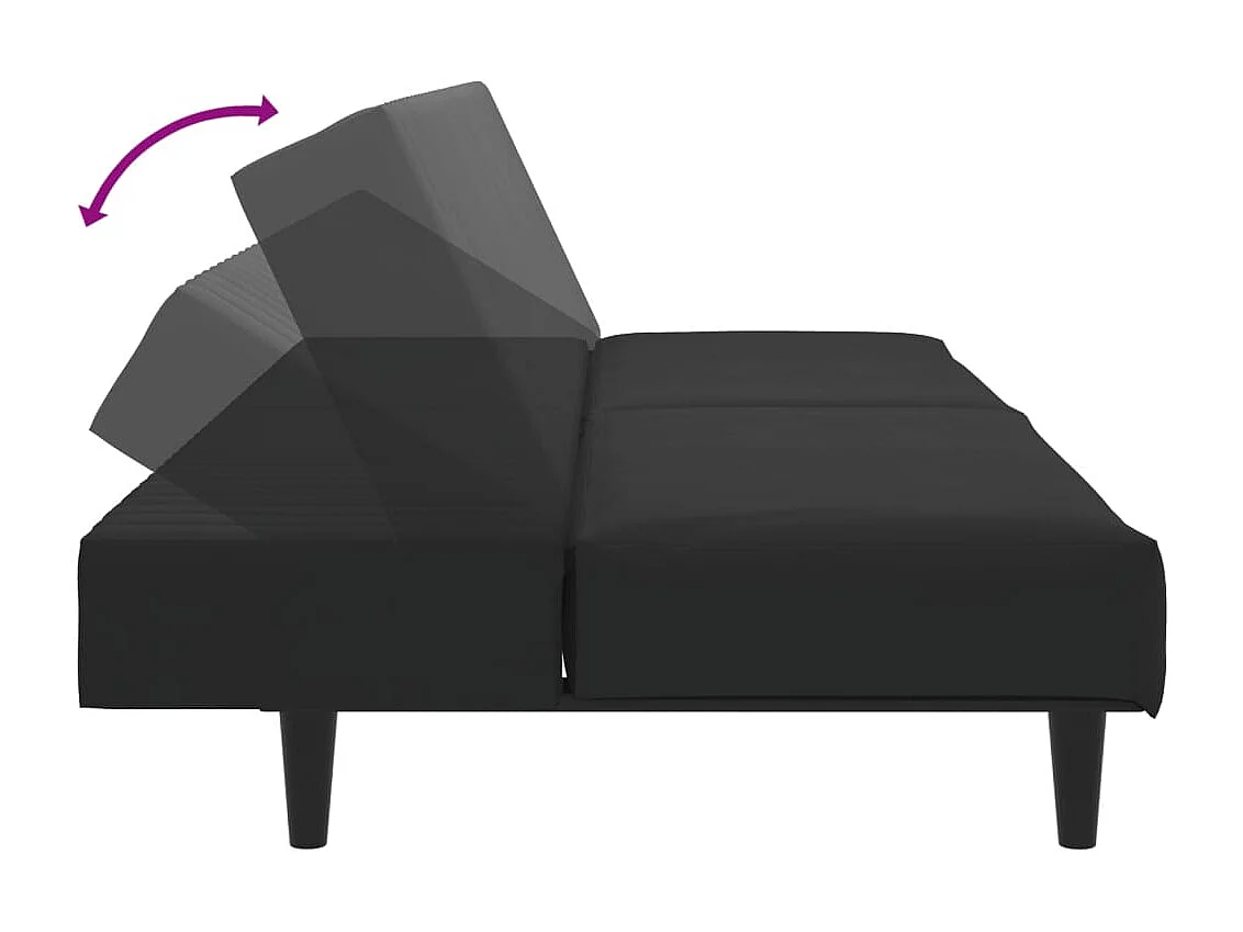 Conjunto de sofá de 2 piezas de terciopelo negro