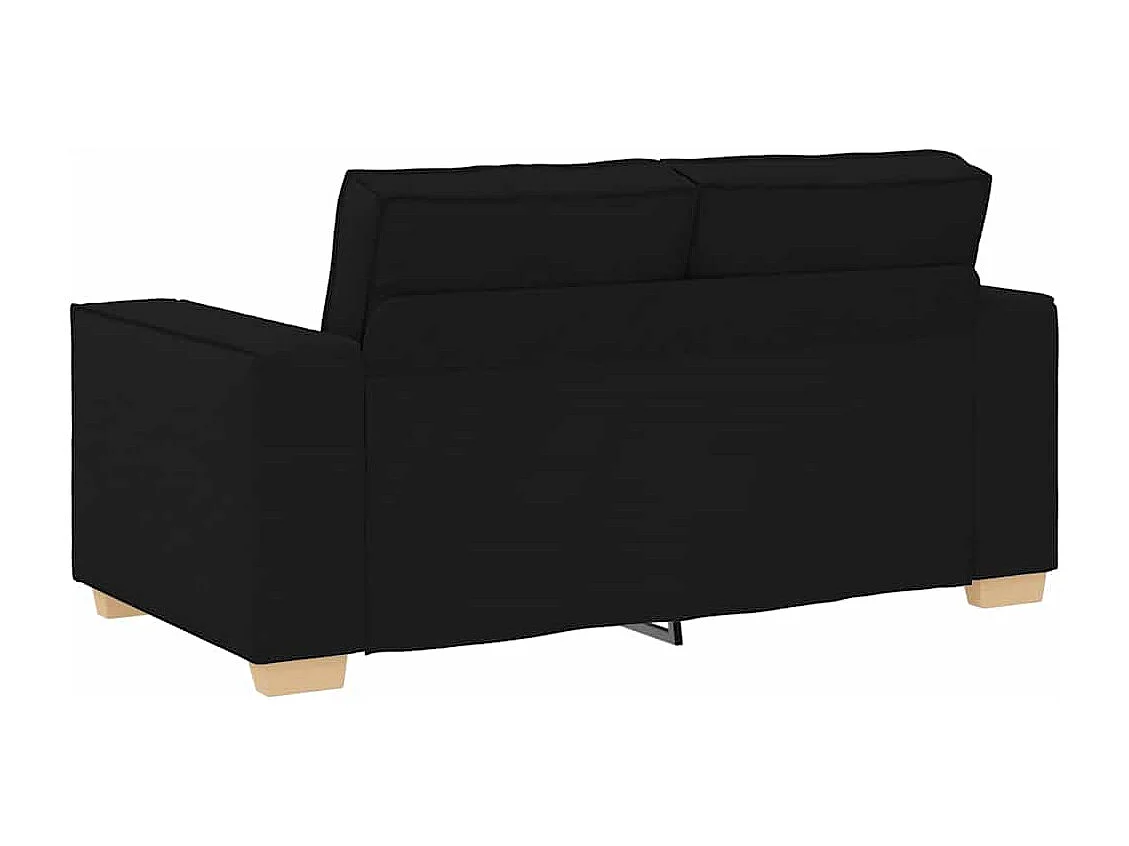 Set divano 3 pezzi nero 220 x 78 x 84 cm tessuto