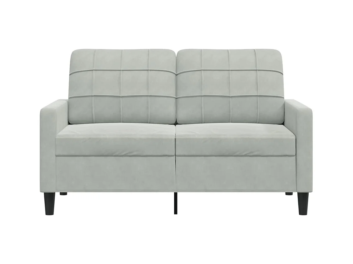 Sofá 2 plazas Gris claro 120 cm Terciopelo