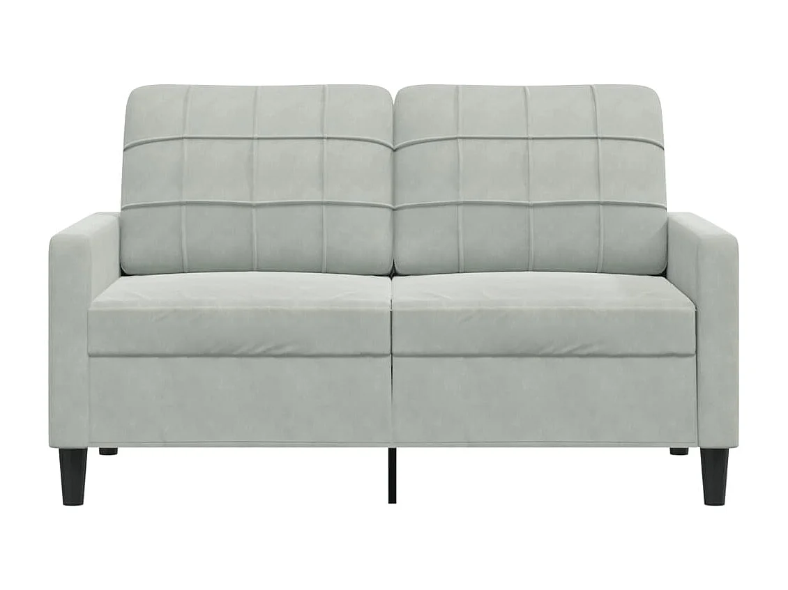 Sofá 2 plazas Gris claro 120 cm Terciopelo