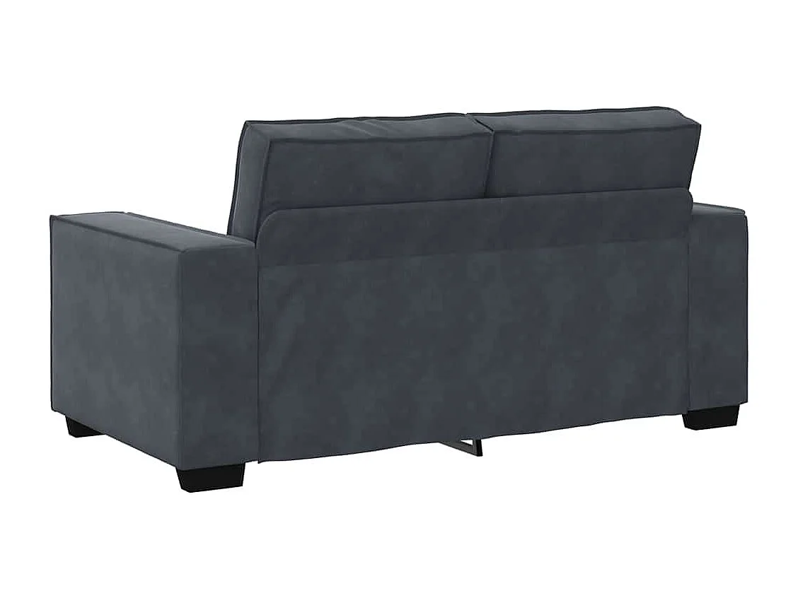 Set di divani 3 pezzi con cuscini in velluto grigio scuro