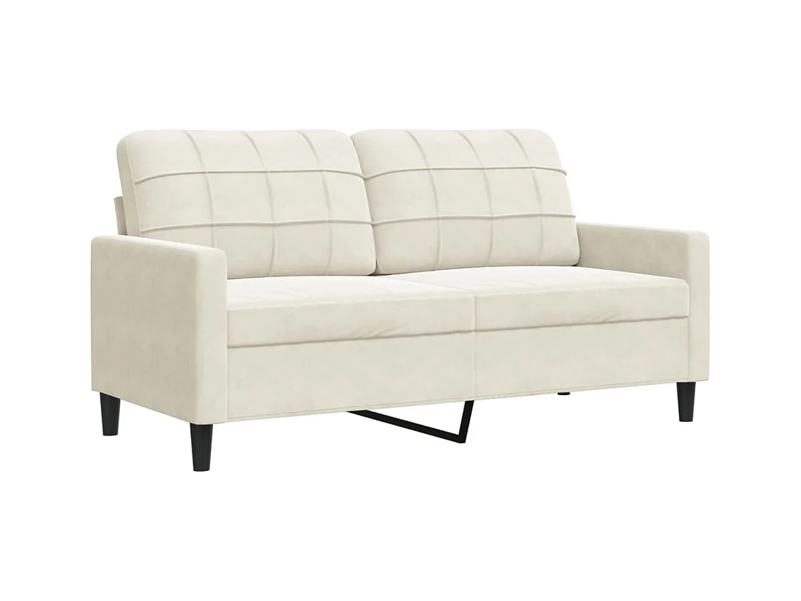 Sofá 2 plazas Crema 140 cm Terciopelo