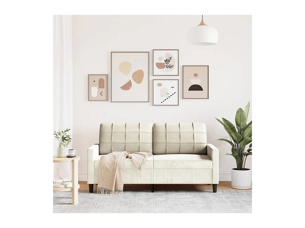 Sofá 2 plazas Crema 140 cm Terciopelo