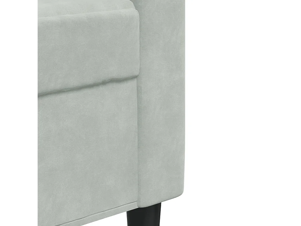 Set di divani 4 pezzi con cuscini in velluto grigio chiaro