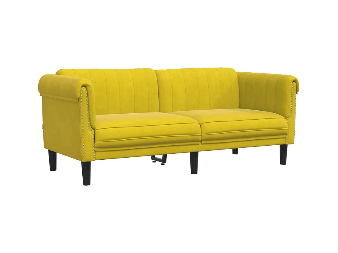 Set di divani in velluto giallo da 2 pezzi