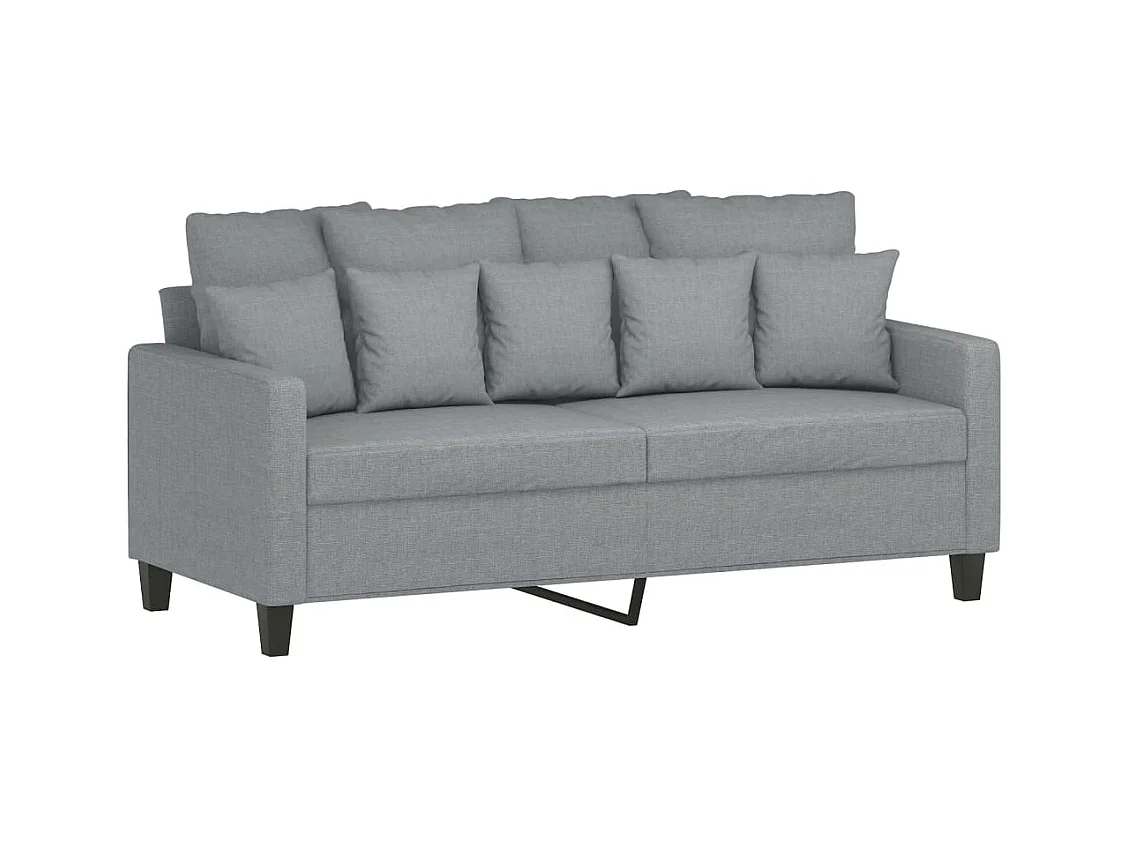 Canapé à 2 places Gris clair 140 cm Tissu