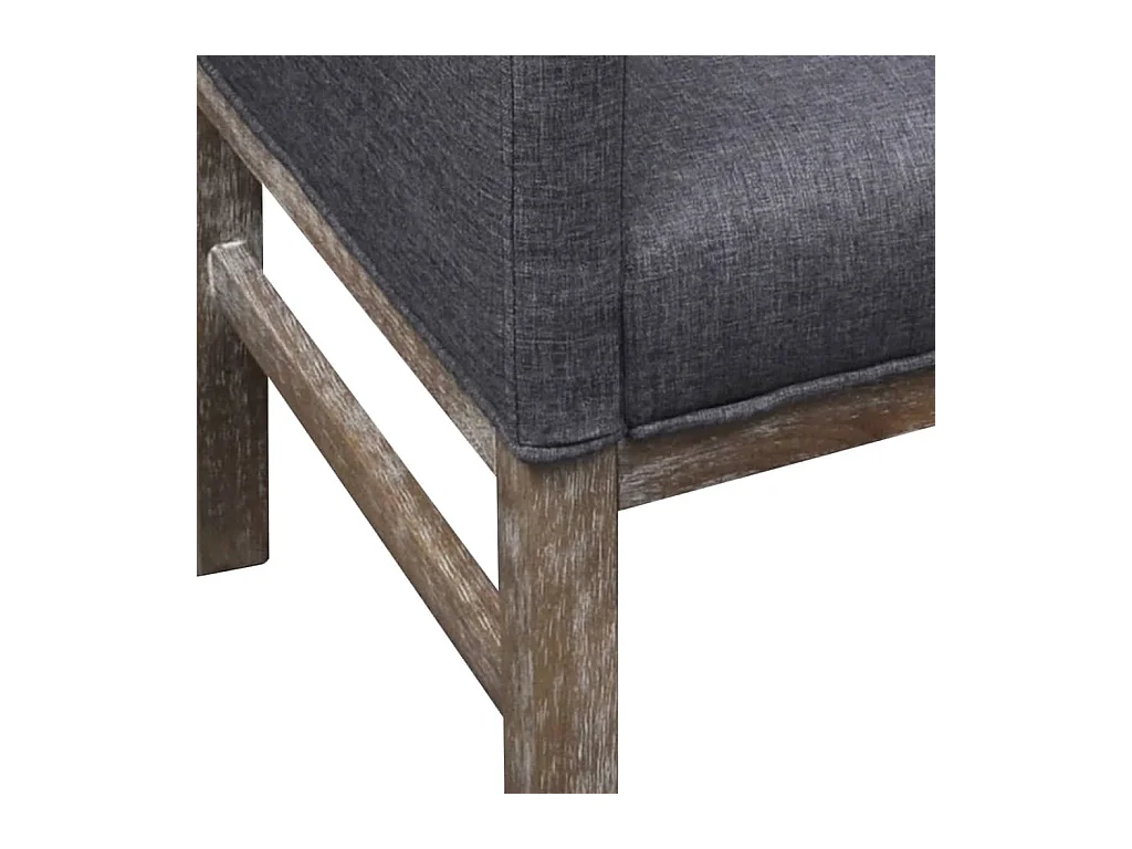 Bank met kussen bekleed met donkergrijze rubberhoutstof