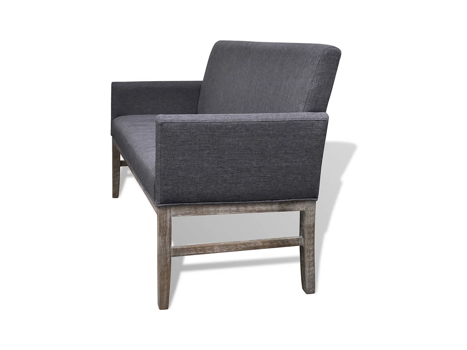 Bank met kussen bekleed met donkergrijze rubberhoutstof