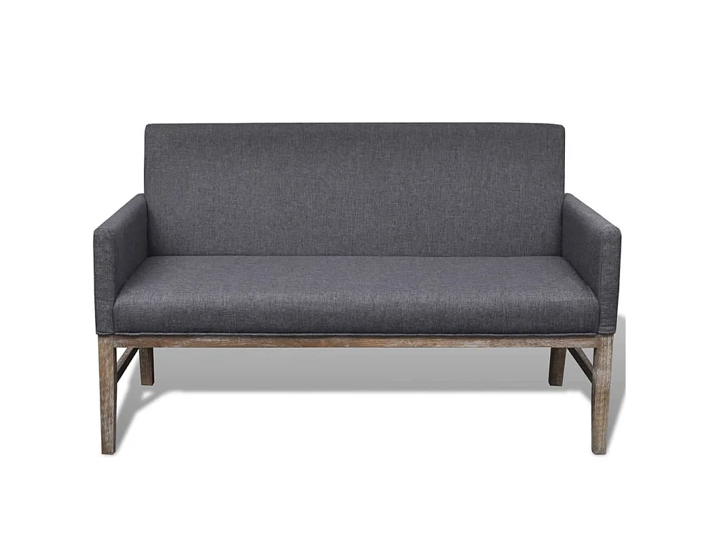 Canapé d'angle 2 places en tissu banc gris