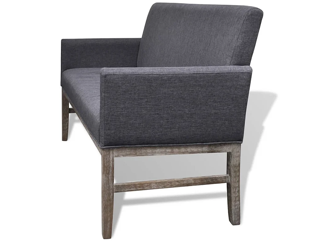 Canapé d'angle 2 places en tissu banc gris