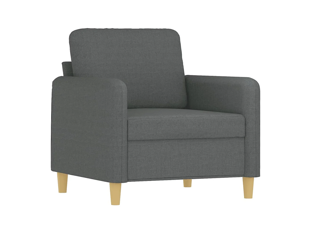 Conjunto de sofá de 3 piezas con cojines de tela gris oscuro