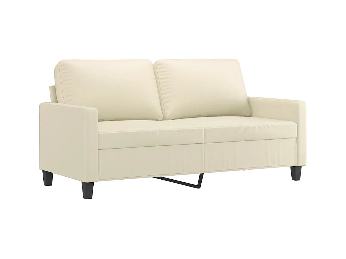 3-delige bankstel met kussens Crème Kunstleer