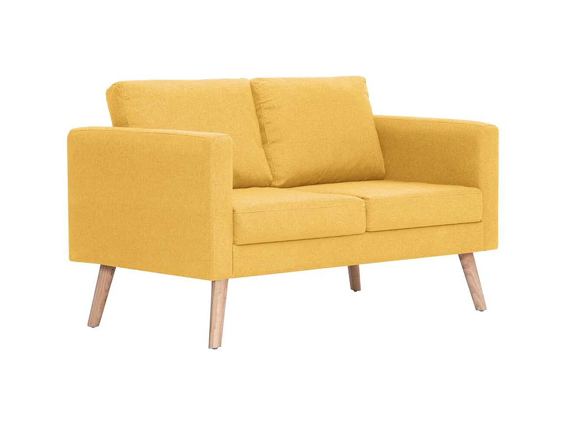 Sofá de tela amarillo de 2 plazas