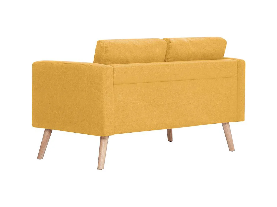 Sofá de tela amarillo de 2 plazas