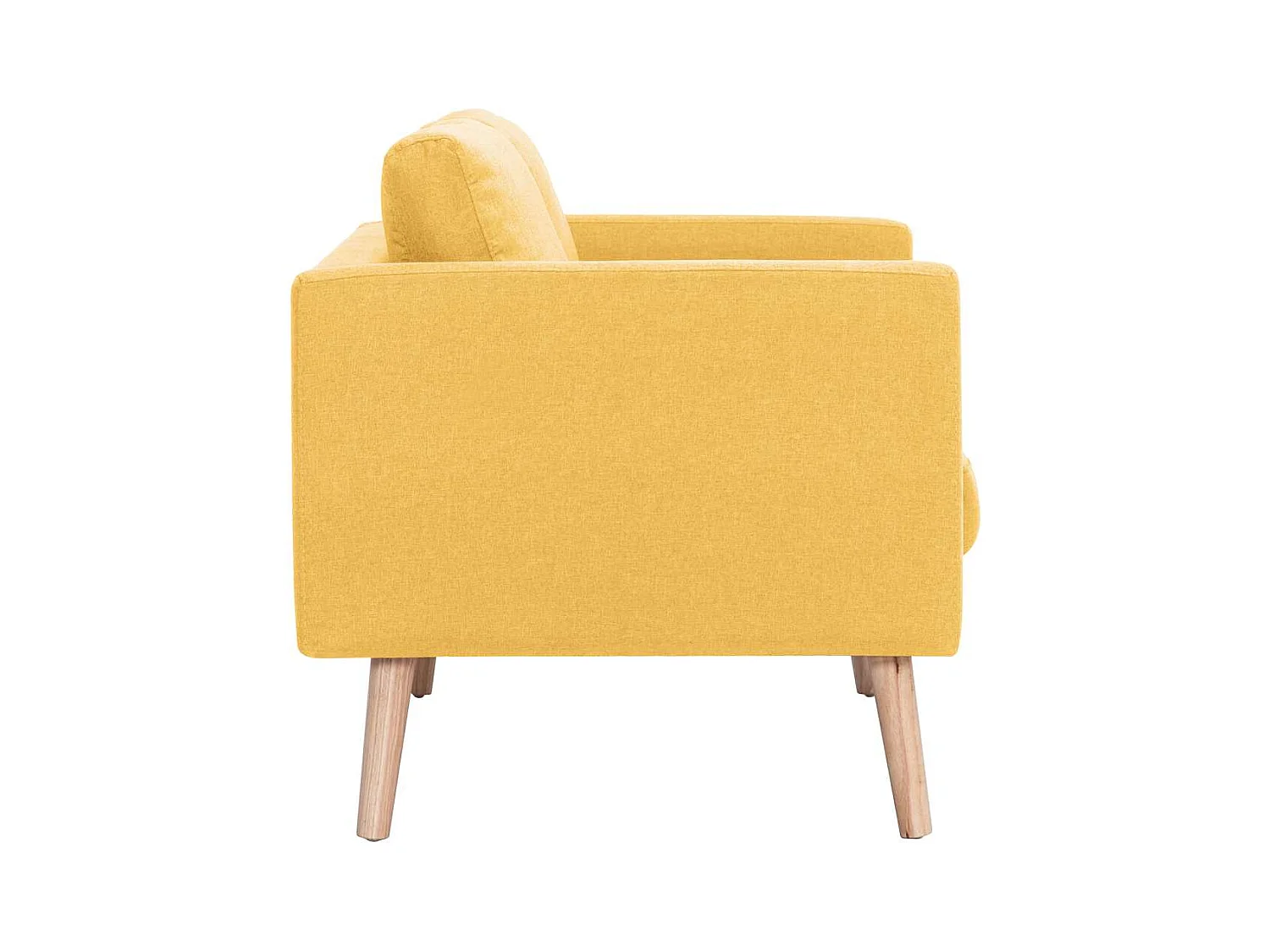 Sofá de tela amarillo de 2 plazas