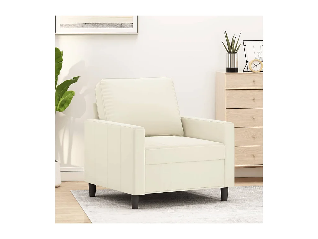 Crèmekleurige fauteuil 60 cm fluweel