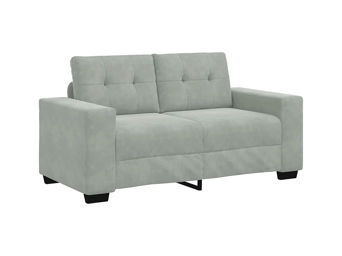 Lichtgrijze fluwelen loveseat bank 120 cm