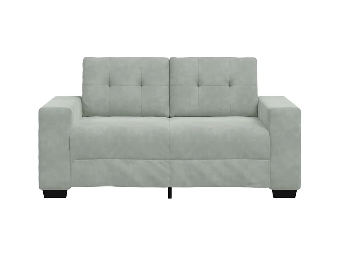 Lichtgrijze fluwelen loveseat bank 120 cm