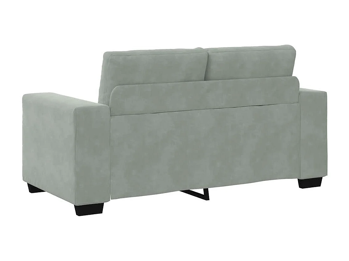 Lichtgrijze fluwelen loveseat bank 120 cm