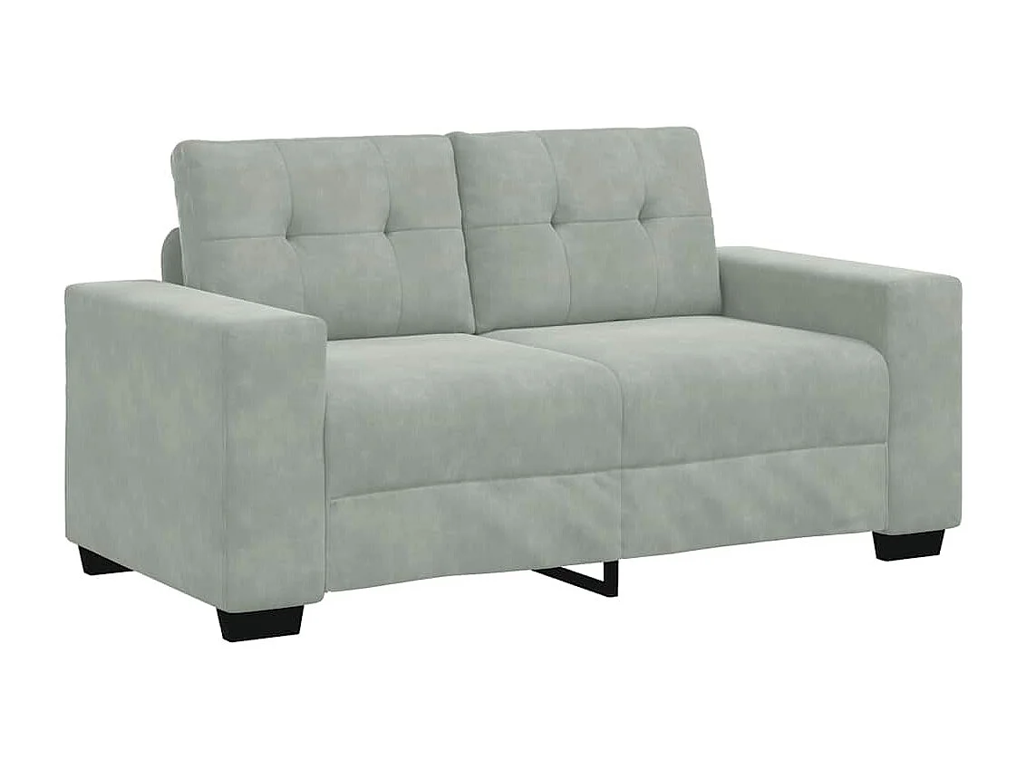 Sofá loveseat de terciopelo gris claro de 120 cm