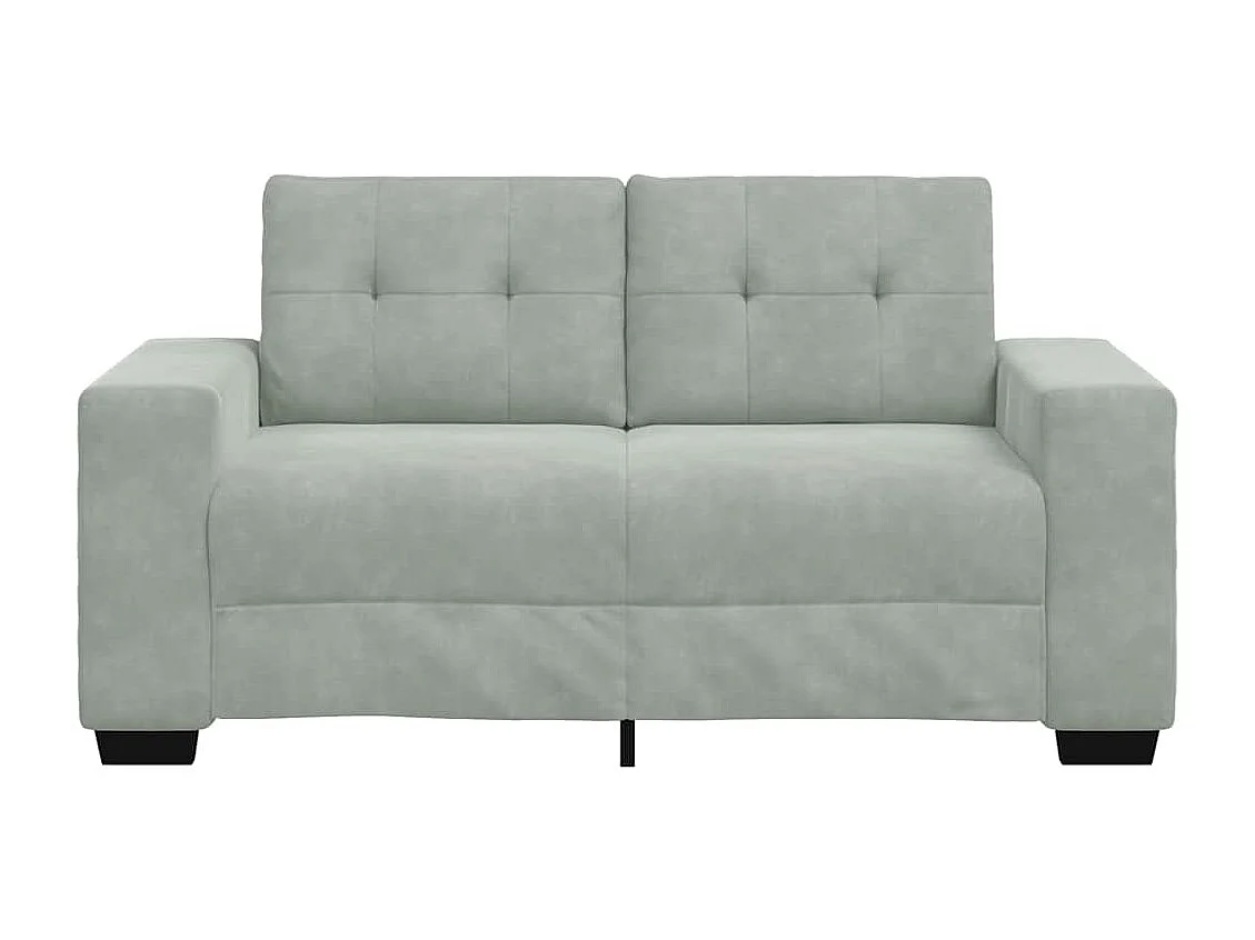 Sofá loveseat de terciopelo gris claro de 120 cm