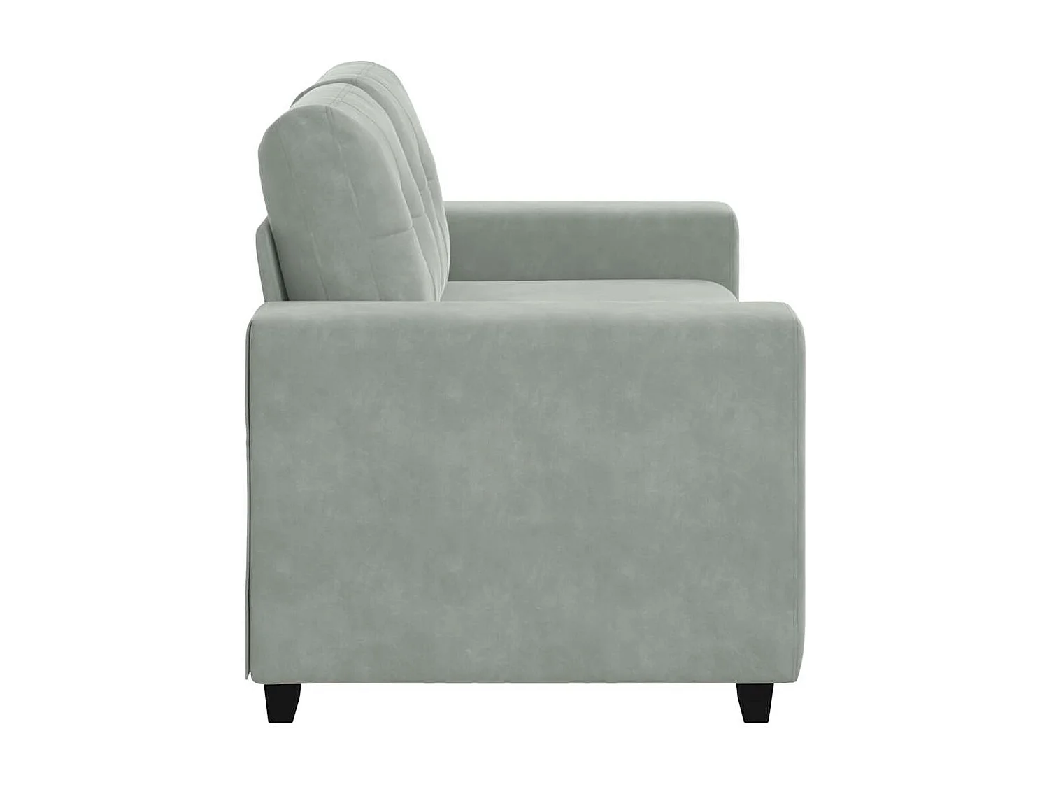 Sofá loveseat de terciopelo gris claro de 120 cm