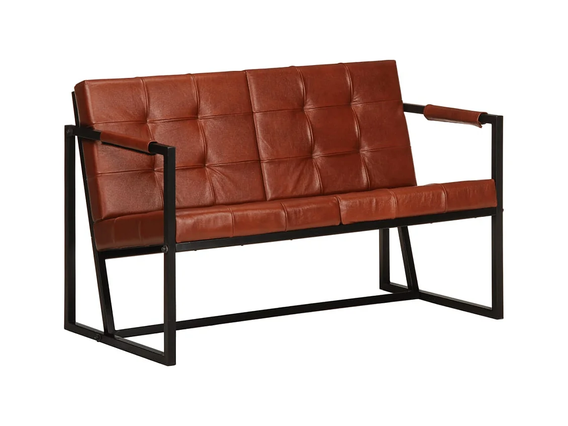 Divano 2 posti Marrone Vera pelle di capra