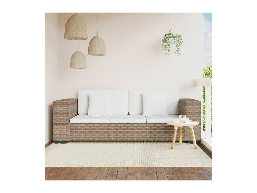 Ensemble de canapé à 3 places 8 pièces Rotin véritable