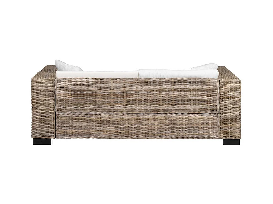 Ensemble de canapé à 3 places 8 pièces Rotin véritable