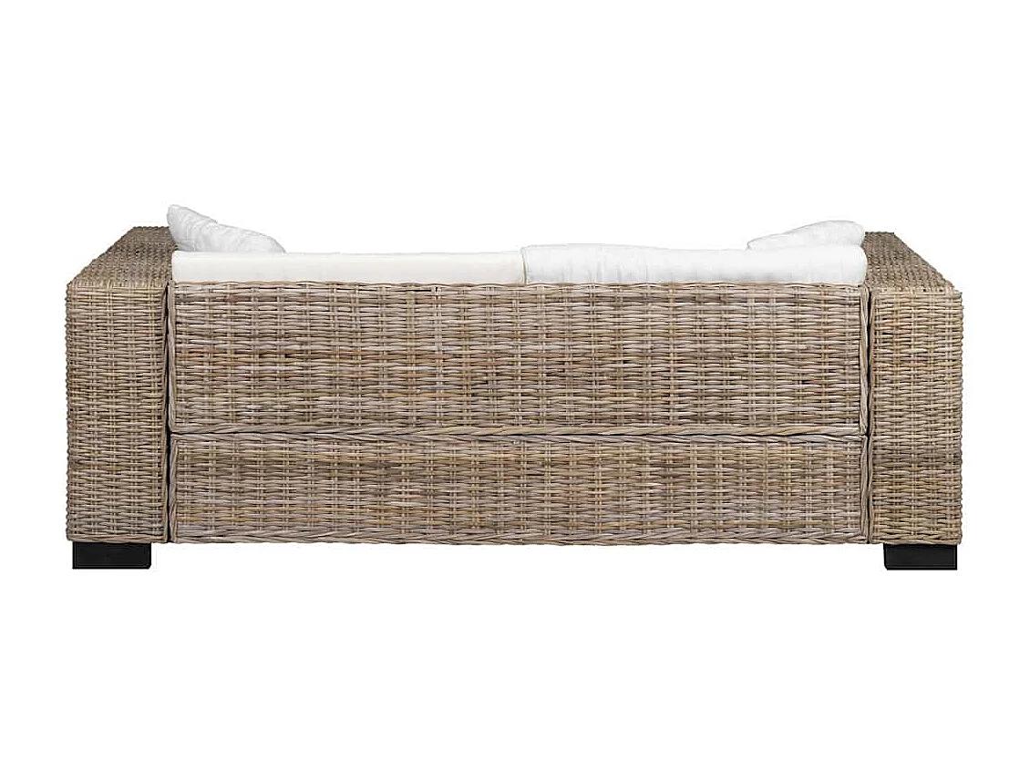 Conjunto de sofá de 8 piezas y 3 plazas de ratán auténtico