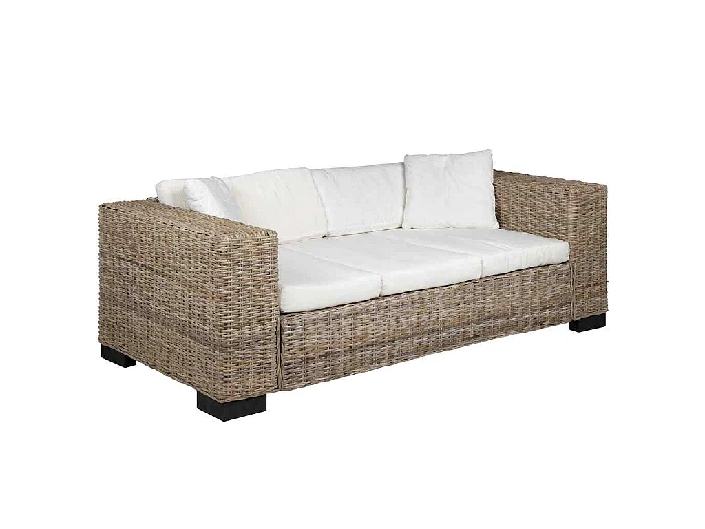 Set di divani a 3 posti da 8 pezzi in vero rattan