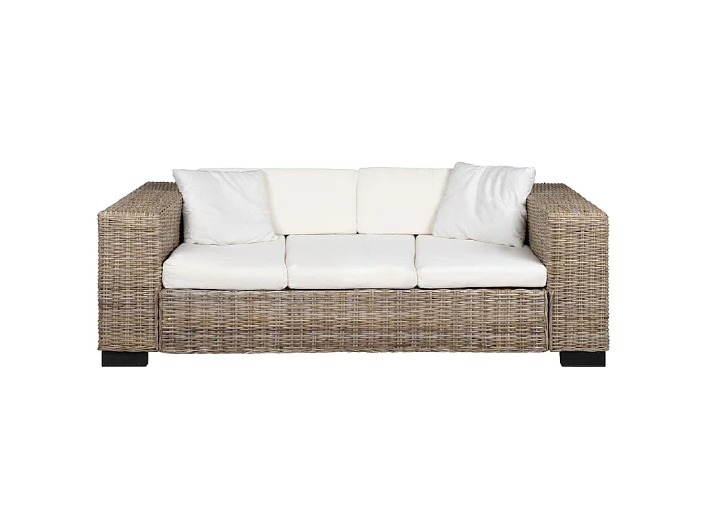 Set di divani a 3 posti da 8 pezzi in vero rattan