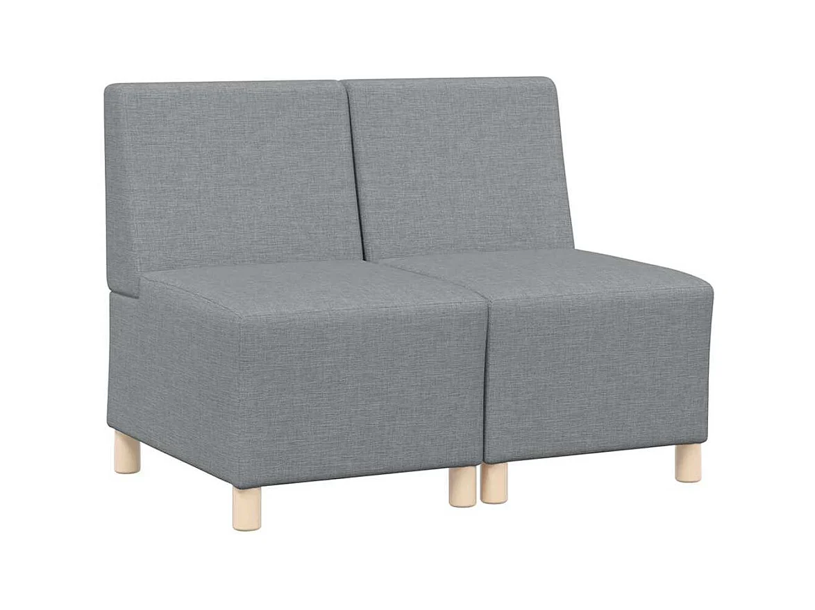 Divano componibile senza braccioli 2 pezzi grigio chiaro