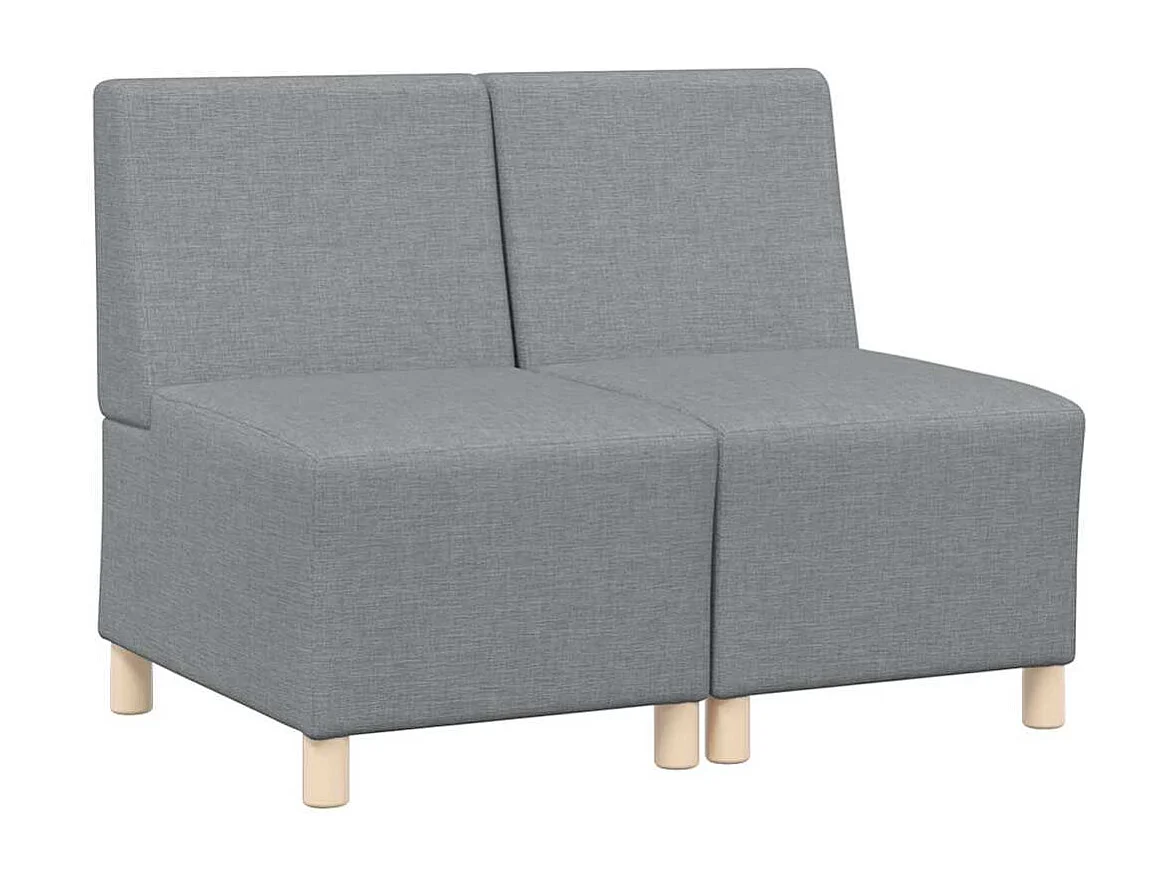 Modulaire bank zonder armleuningen 2 stuks lichtgrijs