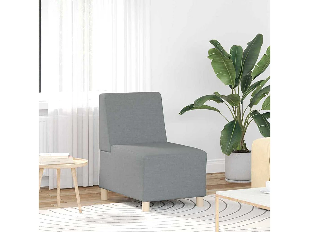 Modulaire bank zonder armleuningen 2 stuks lichtgrijs