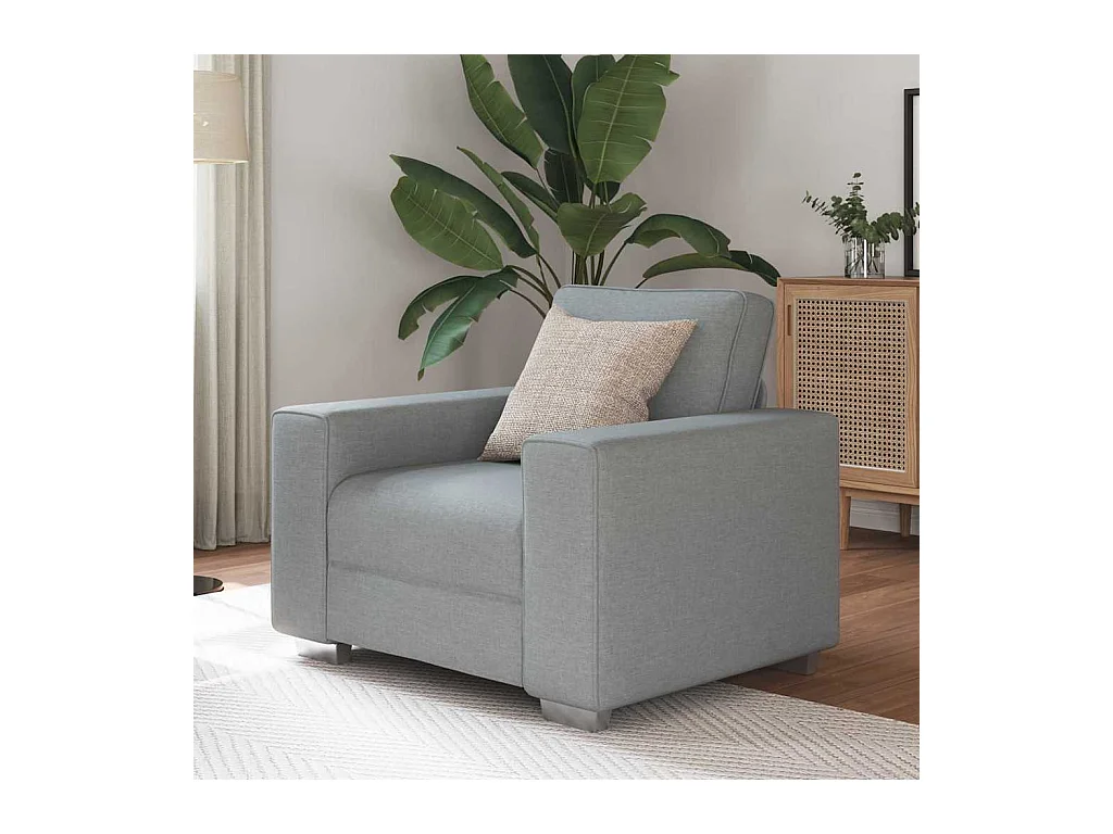 Divano con cuscino Tessuto grigio chiaro 100 x 77 x 82 cm