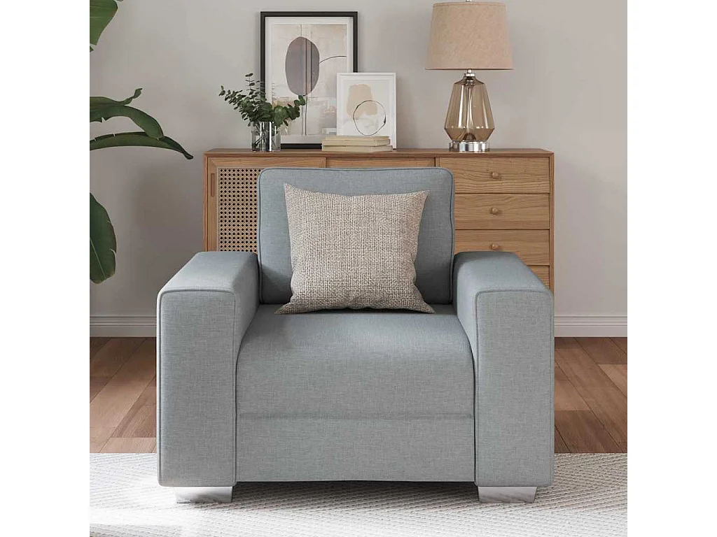 Bank met kussen Lichtgrijs 100 x 77 x 82 cm stof