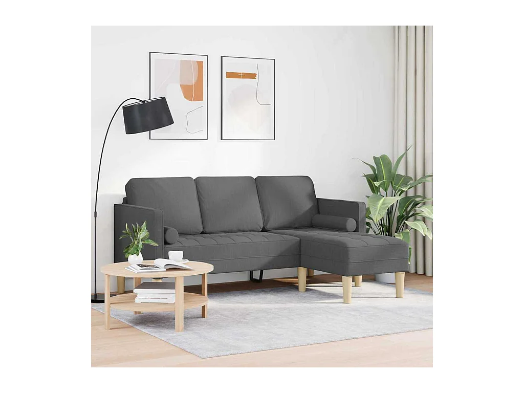Set divano grigio scuro 173 x 131 x 67 cm tessuto