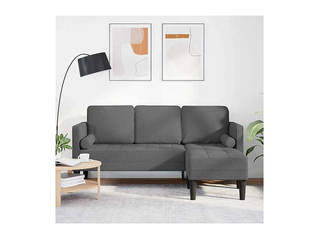 Ensemble de Canapés Gris foncé 173 x 131 x 67 cm tissu