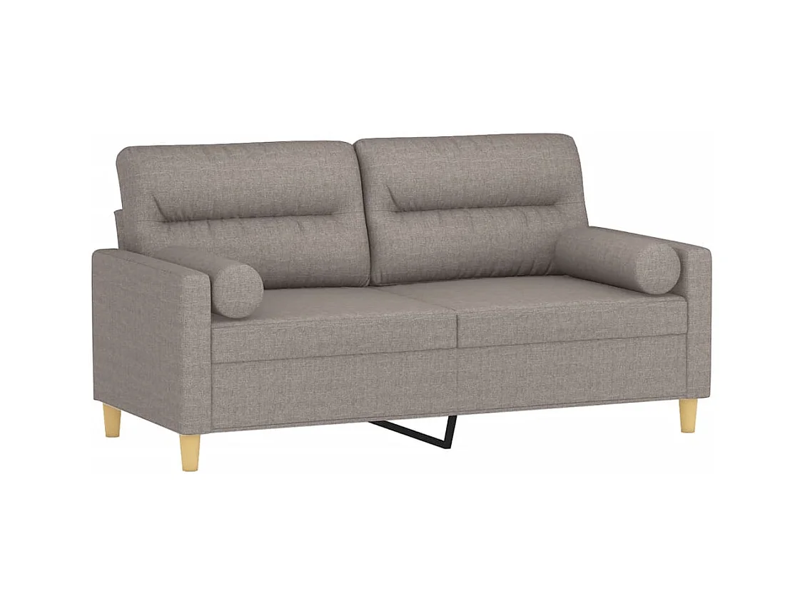 2-zitsbank met sierkussens taupe 140 cm stof