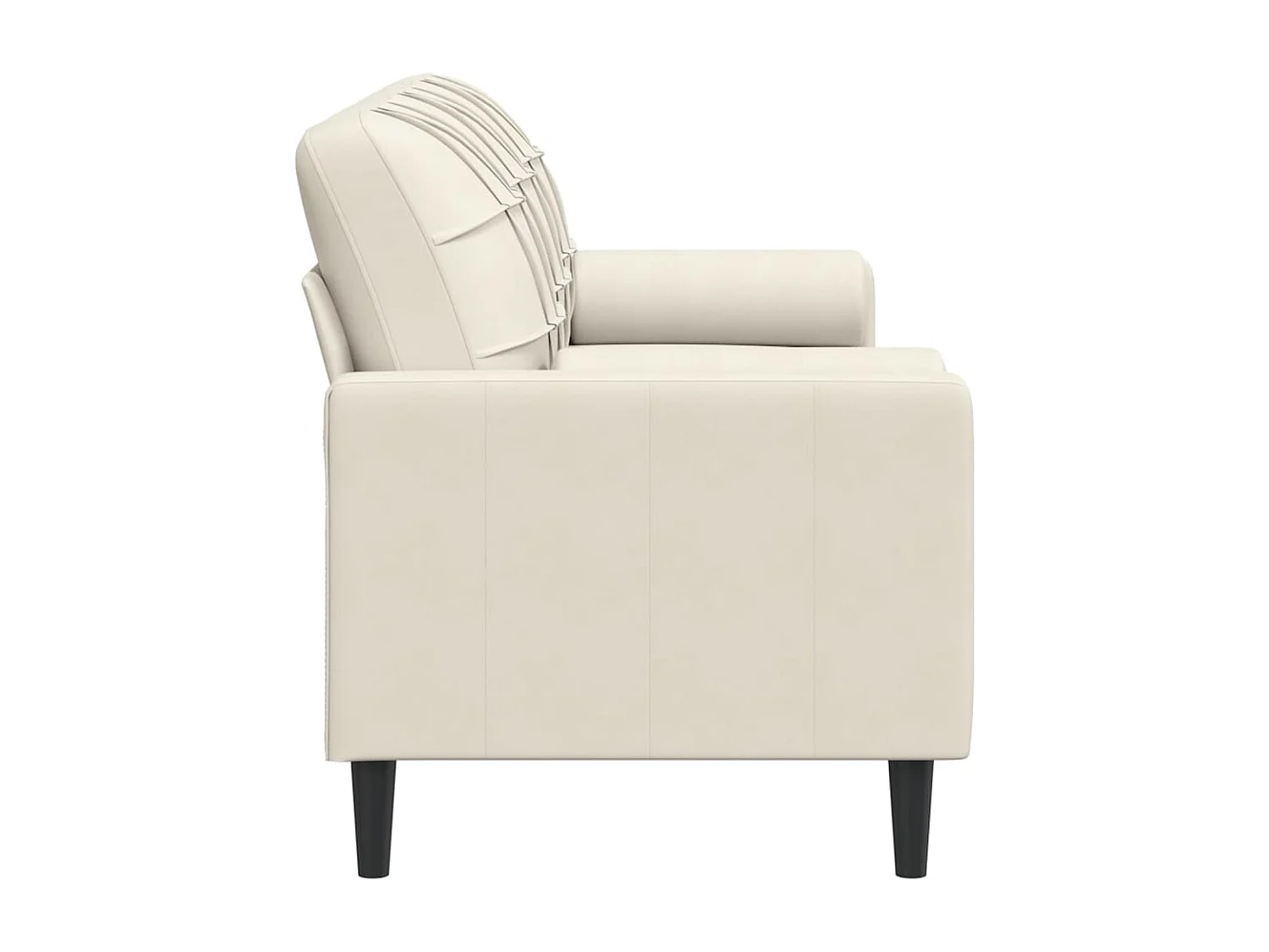 Sofá de 3 plazas con cojines decorativos color crema 180 cm terciopelo