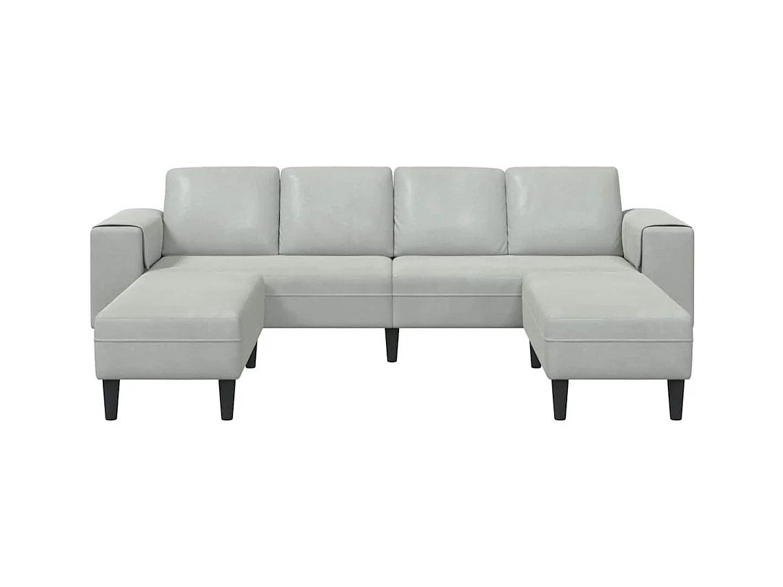 Set di divani 3 pezzi in velluto grigio chiaro