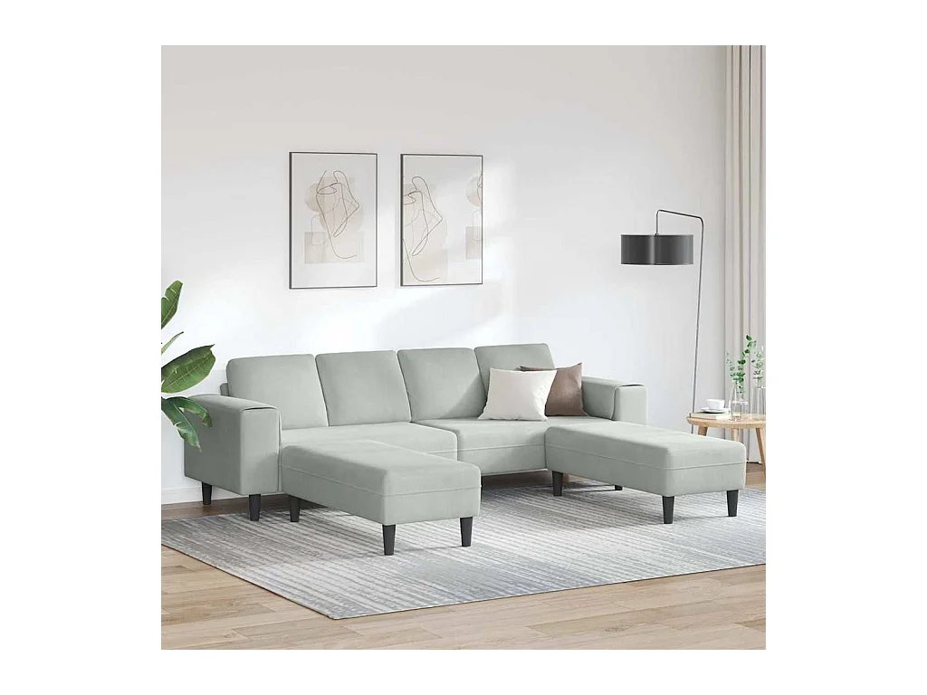 Ensemble de Canapés 3 pcs Gris clair Velours