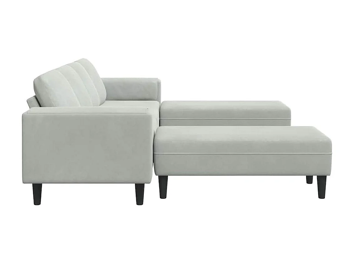 Ensemble de Canapés 3 pcs Gris clair Velours