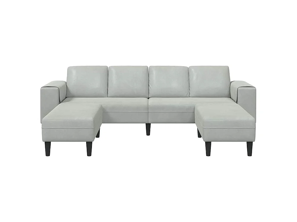 3-teiliges Sofaset aus hellgrauem Samt
